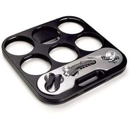 Portabotellas Plegable de Almacenamiento para 6 Botellas con Sacacorchos, Abrebotellas y Tapón Acero Inoxidable Portabotellas Plegable de Almacenamiento para 6 Botellas con Sacacorchos, Abrebotellas y Tapón Acero Inoxidable