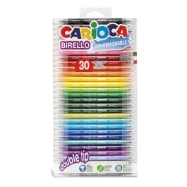 Carioca Rotulador Birello Doble Punta, Blíster 30 Unidades Colores Surtidos, Tinta Superlavable, Fina y Media Precio: 9.89000034. SKU: B1BXRVS66V