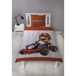 Mario Bros Juego de cama reversible Mario AABFA32034 - Microfibra 1 funda nórdica 140x200 cm + 1 funda almohada 63x63 cm