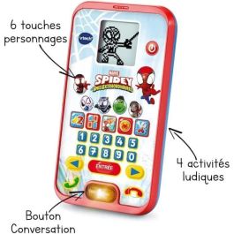 VTech Teléfono Educativo Spidey | Teléfono Inteligente de Juguete para Aprender y Jugar