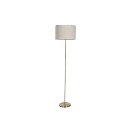 DKD Home Decor Lámpara de Pie Glam Dorado Crudo, de Metal y Lino, con bombilla E27 50W, desmontable, 37x150x37 cm