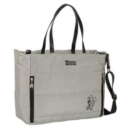 Bolso Minnie Mouse Teen Sand Acolchado Gris 40 x 31 x 17 cm