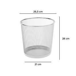 Q-connect Papelera Metálica Rejilla Plata 265x285 mm