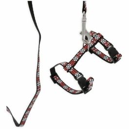 AIMÉ AIM3281019020594 Kit de Arnés y Correa Reflectante Rojo para Gatos