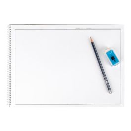 Bloc Dibujo Liderpapel Lineal Espiral 230x325 mm 20 Hojas 180 gr-M2 Con Recuadro Perforado