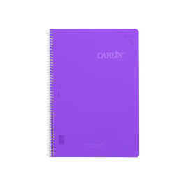 Carlin Cuaderno Espiral A4 Tapa Plástico 80 Hojas 90gr Cuadro 4mm con Margen Violeta