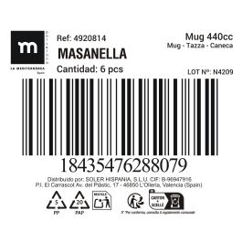 Mug Jumbo 440 cc Masanella - Inde (18 Unidades) Mug Jumbo 440 cc Masanella - Inde (18 Unidades)