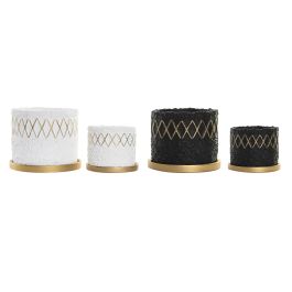 DKD Home Decor Set de 2 (4 Unidades) Maceta Blanco Negro Cemento 20 x 18 x 20 cm Precio: 63.89000013. SKU: B1C55P6V9K