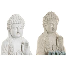 DKD Home Decor Planta Oriental Artificial Blanco Crema 11.5 x 20 x 13 cm de Resina y PE (4 Unidades)