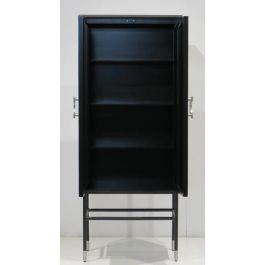 DKD Home Decor Armario Moderno Negro Gris 2 Puertas 40 x 181 x 75 cm