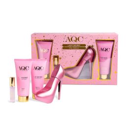 AQC FRAGRANCES Lady Secret Pink Edition - Estuche de fragancia para mujer 4 pz: EDP 100ml + EDP 15ml + Gel de ducha + Loción corporal