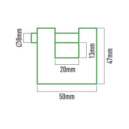 Candado de latón reforzado de seguridad 50 x 47 x 20 mm