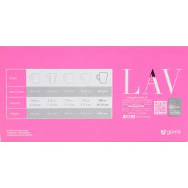 Lav Set 6 Vasos C/Asa 300 Cc Colección Vega (8 Cajas)