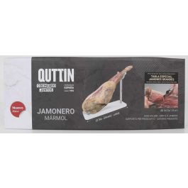 Quttin Soporte Jamonero de Mármol y Acero, 16 x 48.5 x 1.8 cm (3 Unidades)