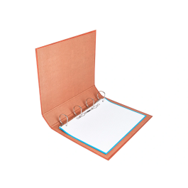 Liderpapel Carpeta de 4 anillas 40mm folio carton cuero forrado compresor plastico