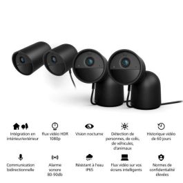 Philips Hue Cámara Secure con cable AAAAQ79290 - HD 1080P Interior y Exterior - Control por Aplicación - Color Negro
