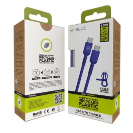 muvit for change cable Tipo C a Tipo C 3A/60W 1.2m azul
