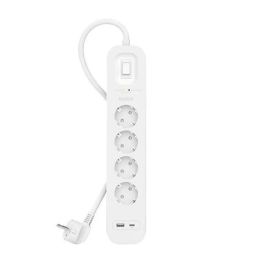 Belkin Regleta De Proteccion Contra Sobretensiones Con 4 Tomas + Usb + Usb-C Botón De Apagado Y Encendido 2 Metros Blanco Precio: 23.89000042. SKU: B16VZMQPAP