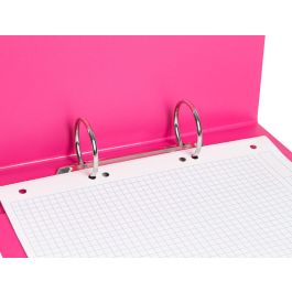 Carpeta De 2 Anillas 40 mm Redondas Liderpapel A5 Carton Forrado Pvc Fucsia