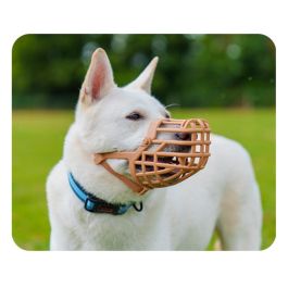 Baskerville Bozal Classic Basket Talla 7 para Perro, Protección Antidigestión y Heridas, Permite Jadear, Cómodo Acolchado TPR, Marrón