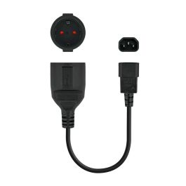 Nanocable Cable Adaptador C14 Macho a CEE7 Hembra, 16A, 25 cm, Negro