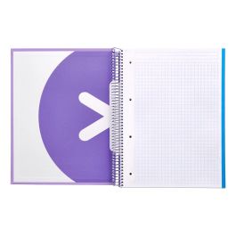 Cuaderno Espiral A4 Micro Antartik Tapa Forrada 120H 90 gr Cuadro 5 mm 5 Bandas 4 Taladros Color Lavanda