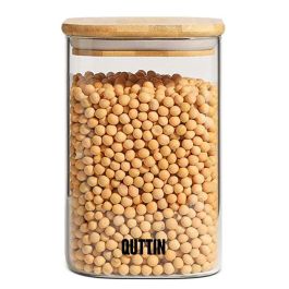 Quttin Tarro de Boro Cuadrado con Tapa de Bambú 10.2x17 cm 1200 ml (12 Unidades) Quttin Tarro de Boro Cuadrado con Tapa de Bambú 10.2x17 cm 1200 ml (12 Unidades)