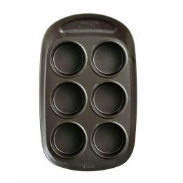 Pyrex 1452001 Molde para muffins Redondo, Acero al carbono, Antiadherente, 6 cavidades