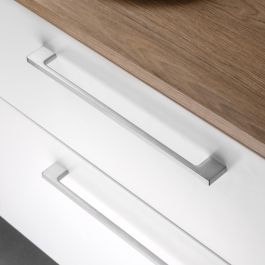 Emuca Lote de 5 tiradores para mueble Paiporta, L192mm, intereje 160mm, Zamak, Niquel Satinado
