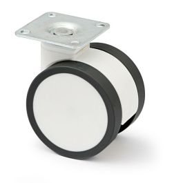 Q&Q Duncan D65 H81 Rueda Giratoria de Plástico con Rueda Blanca y Aro de Poliuretano Negro, Sin Freno Precio: 3.50000002. SKU: B1HFRZXRZ3