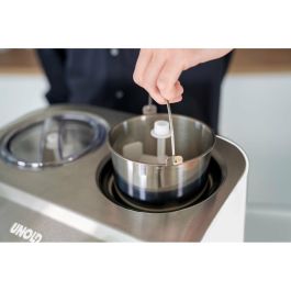 Unold 48830 Máquina de Helados Doppio, 2.4L (2x1.2L), Doble Cubeta, Compresor Integrado, Acero Inoxidable Blanco