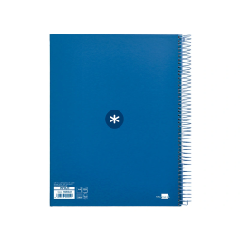 Antartik Cuaderno espiral A4 micro forrado 120 hojas 90gr cuadro 5mm 5 bandas azul marino