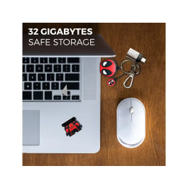 Wondee Memoria USB Deadpool 32GB Llavero Pendrive con Adaptador USB C