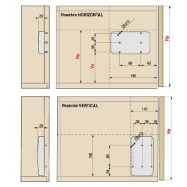 Effegi Brevetti Miniwinch Descendente Amortiguado Fuerza Muelle 14Kg - Mecanismo Plástico Reversible para Puertas Abatibles Gris Claro