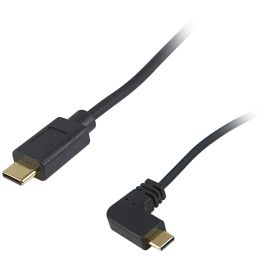 Equip USB-C 2.0 -> C wink. St/St Cable USB-C a USB-C angular, 1m, Negro, 480Mbps, Carga Rápida 60W, PVC, Cobre