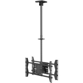 Equip Soporte de Techo Doble para TV 32"-75" hasta 80kg, 2 Pantallas, Inclinable, Color Negro