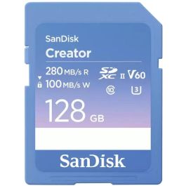SanDisk Creator Tarjeta SDXC UHS-II 128GB Clase 10 U3 V60 280MB/s Lectura 100MB/s Escritura Precio: 67.88999998. SKU: B12JJYSAME