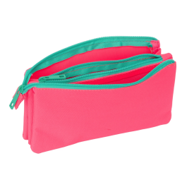 Portatodo Triple Nait Nait Rosa fluor Rosa 22 x 12 x 3 cm