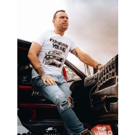 Radikal Revolution RKE30105 Camiseta Forever Young Blanca Talla 2XL - Homenaje al Coche Mítico BMW E30 para Aficionados del Motor