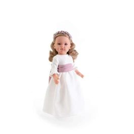 Muñeca comunión bella rubia, con diadema y pendientes 45 cm