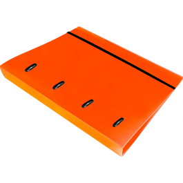 Liderpapel Carpeta con Recambio A4 Cuadro 5mm 100 Hojas 80g Polipropileno 4 Anillas 25mm Naranja