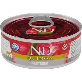 Farmina N&D Cat Quinoa Neutered Alimento Húmedo para Gatos Esterilizados Caja 24x80 gr Precio: 27.5. SKU: B1DFBLCG7Z