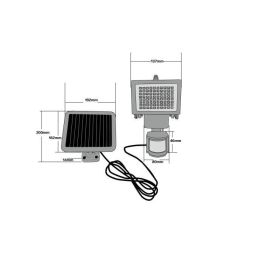 Galix Foco Solar con Detector de Presencia y Panel Remoto - 80 LED SMD Blancos - 650 Lúmenes - Negro