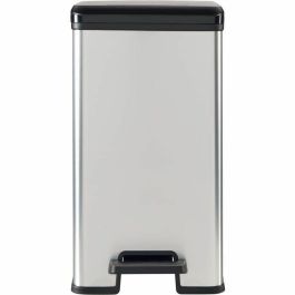 Curver CUR3253922339070 Papelera Slim Bin 25L Diseño Compacto Gris Metalizado 41x27x55 cm