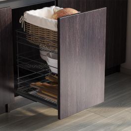 Emuca Carro extraíble Titane de fijación inferior con cierre suave, módulo 400mm, Acero, Gris Antracita