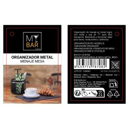 Inde Organizador de Menaje de Mesa de Metal Redondo My Bar para Cubiertos y Servilletas - 13.9 cm Ancho (8 Unidades)