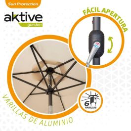Parasol 300 cm con chimenea y luces led solares 140x15 cm Parasol 300 cm con chimenea y luces led solares 140x15 cm