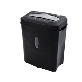 Q-connect Destructora de Documentos KF17974, Corte Partículas 10 Hojas, Papelera 16.5L, Grapas, Clips, Tarjetas, Seguridad P-3