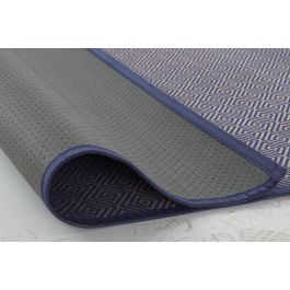 DKD Home Decor Alfombra Mediterraneo Azul Natural Geométrico Bambú 230 x 160 x 0.5 cm