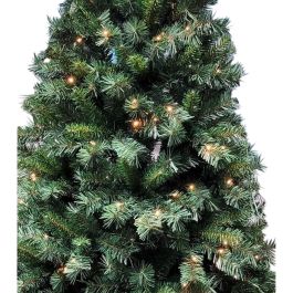 DKD Home Decor Árbol de Navidad Alpina Verde 180 cm con Luz LED Cálida, 647 Ramas, PVC y Base de Metal